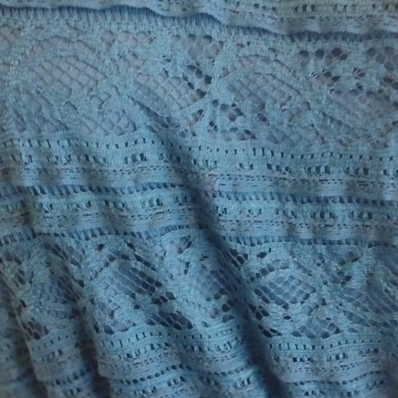 My Michele Teal Lace Short Jumpsuit - Picture 4 of 10